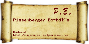Pissenberger Borbás névjegykártya